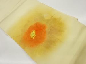 作家物　塩瀬金彩花葉模様名古屋帯